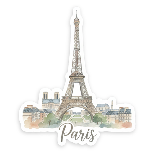 Paris Watercolor Vinyl Sticker