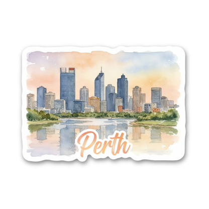 Perth Watercolor Vinyl Sticker