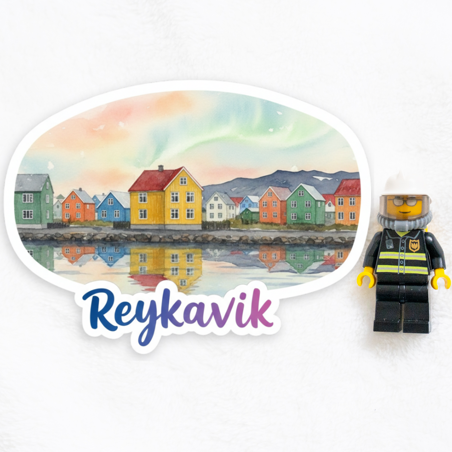 Reykavik Watercolor Vinyl Sticker