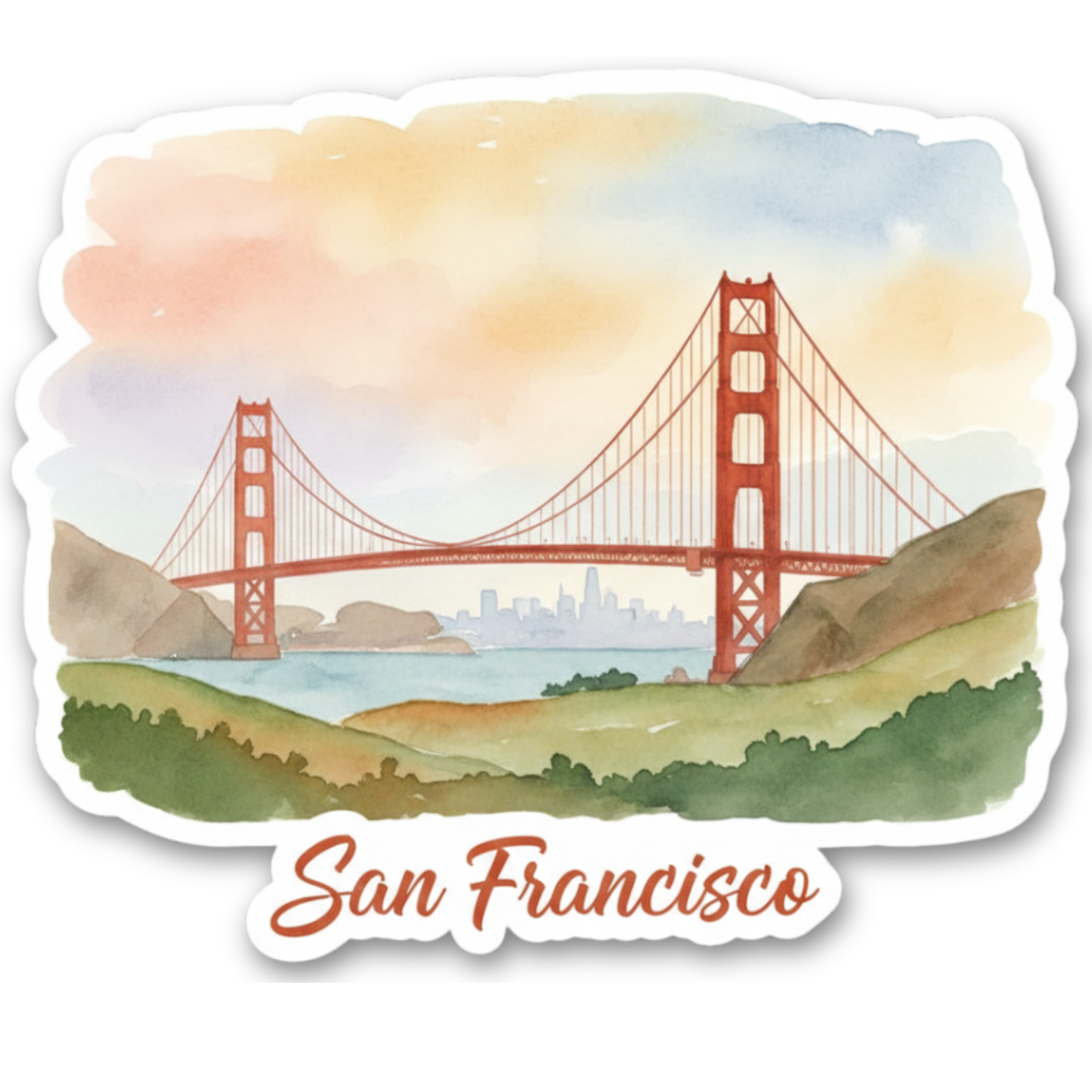 San Francisco Watercolor Vinyl Sticker