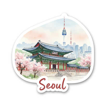 Seoul Watercolor Vinyl Sticker