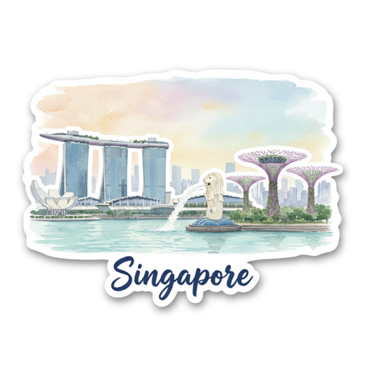 Singapore Watercolor Vinyl Sticker