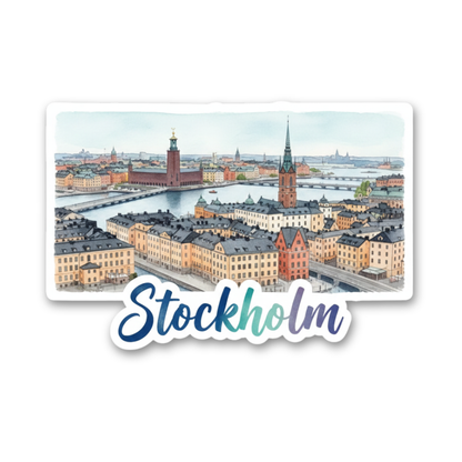 Stockholm Watercolor Vinyl Sticker