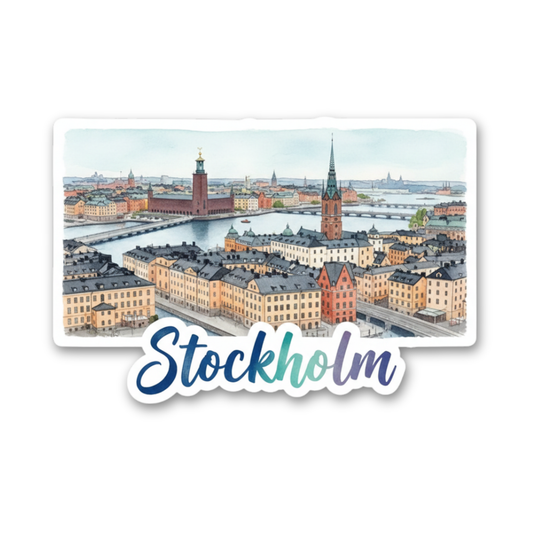 Stockholm Watercolor Vinyl Sticker