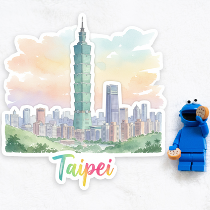 Taipei Watercolor Vinyl Sticker