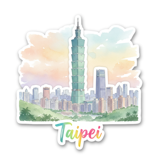 Taipei Watercolor Vinyl Sticker