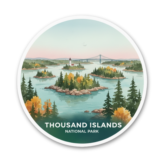 Thousand Islands National Park Watercolor Vinyl Sticker