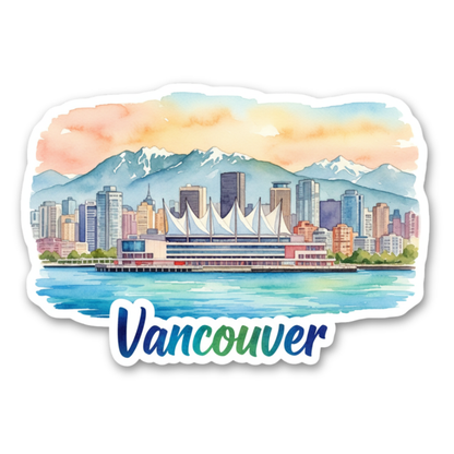 Vancouver Watercolor Vinyl Sticker