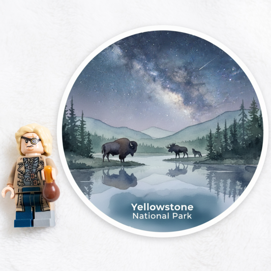 Yellowstone National Park Watercolor Vinyl Sticker