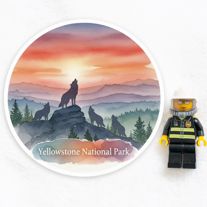 Yellowstone National Park Watercolor Vinyl Sticker