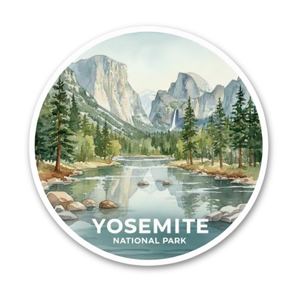 Yosemite National Park Watercolor Vinyl Sticker