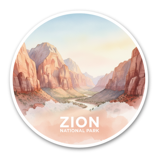 Zion National Park Watercolor Vinyl Sticker