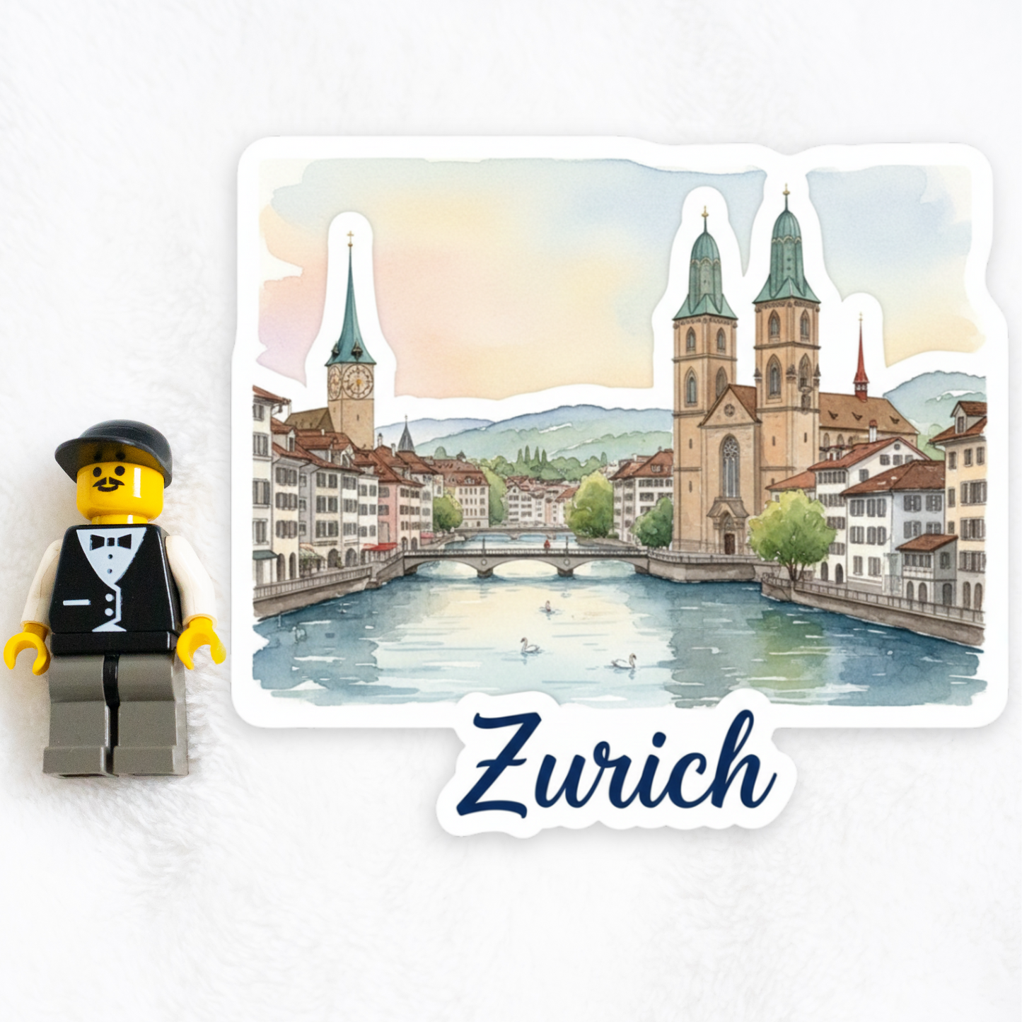 Zurich Watercolor Vinyl Sticker